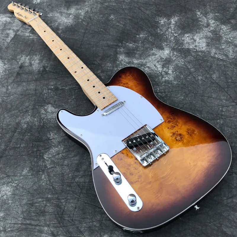Left Handed Electric Guitar with Burl Maple top in Vintage Sunburst Color, Maple neck & fingerboard, High Quality Guitarra
Left Handed Electric Guitar with Burl Maple top in Vintage Sunburst Color, Maple neck & fingerboard, High Quality Guitarra