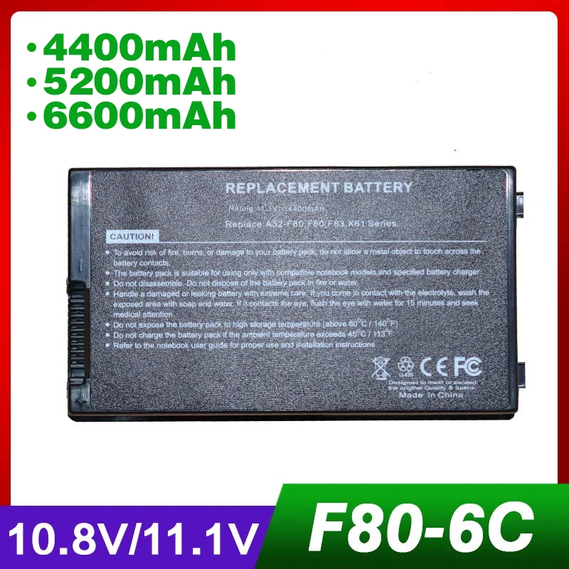 4400mAh laptop battery for Asus 07G0165U1875M A32-F80 F80 N60 X82 F80Cr N60D X82C F80s N60Dp X82CR F81 N60W X82L F81E N60WT X82Q
4400mAh laptop battery for Asus 07G0165U1875M A32-F80 F80 N60 X82 F80Cr N60D X82C F80s N60Dp X82CR F81 N60W X82L F81E N60WT X82Q