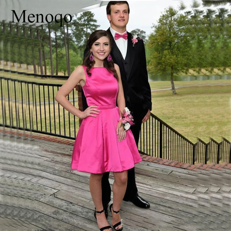 Hot sale knee length satin a line short homecoming dresses jewel neck sleeveless sexy backless cocktail party pageant gowns (5)