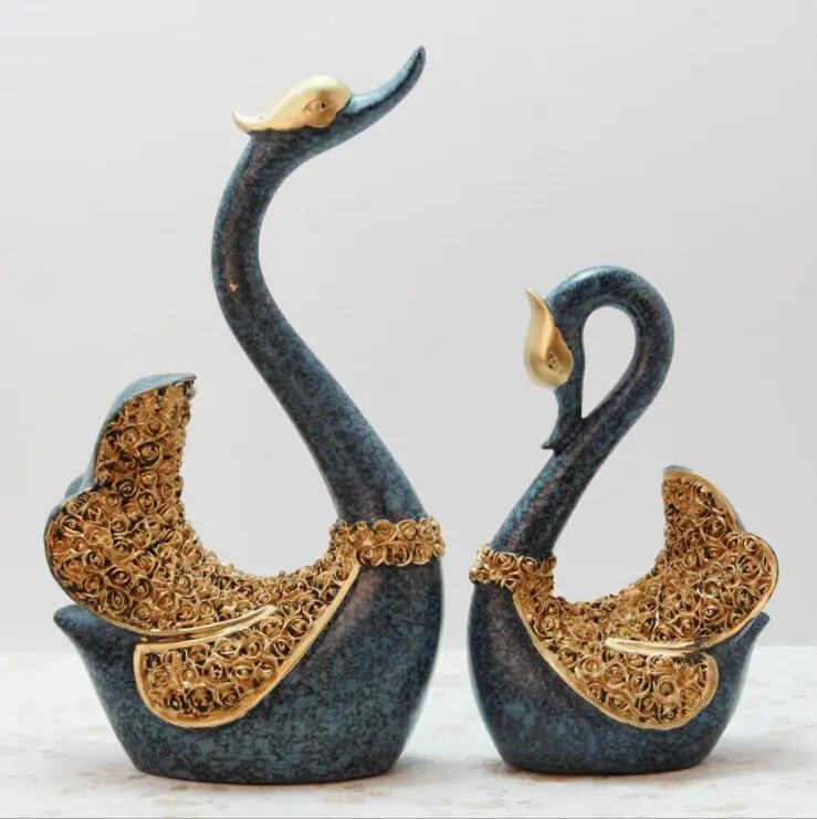 A Couple of Swan Figurine Handicraft Home Decoration Accessories Golden Swan Statue Swan Resin Wedding Decor Crafts Gifts
A Couple of Swan Figurine Handicraft Home Decoration Accessories Golden Swan Statue Swan Resin Wedding Decor Crafts Gifts