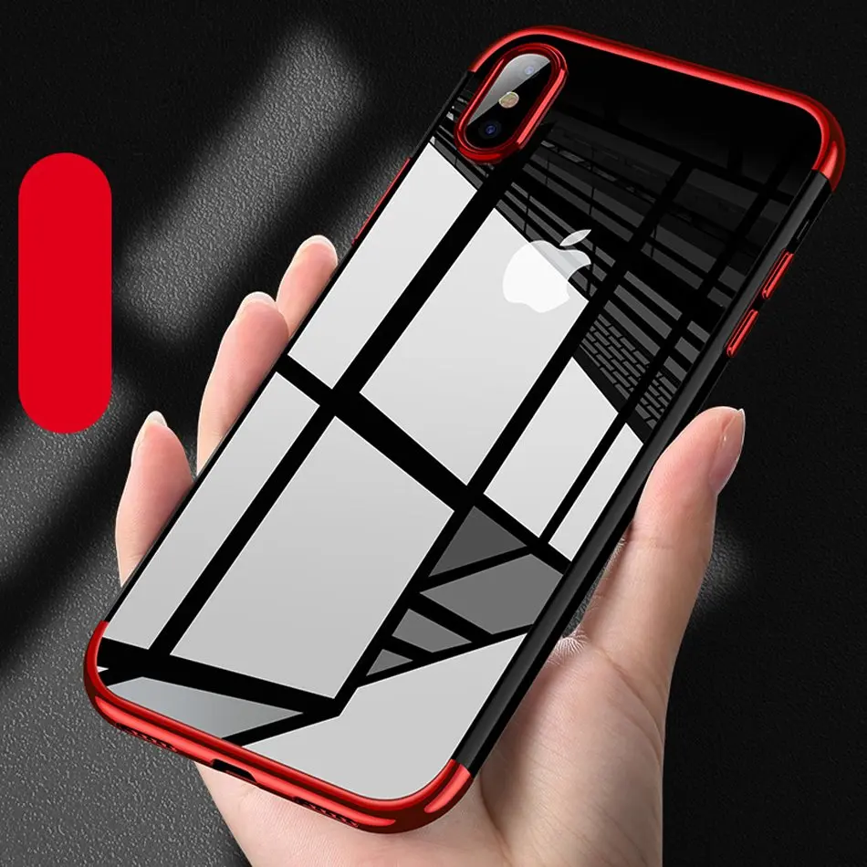 Plating Transparent Soft Silicone Back Cover Case for Apple iPhone X Xs XR Xs Max 5 5S 6 6S 7 8 Plus Ultra-thin Mobile Phone Bag
Plating Transparent Soft Silicone Back Cover Case for Apple iPhone X Xs XR Xs Max 5 5S 6 6S 7 8 Plus Ultra-thin Mobile Phone Bag