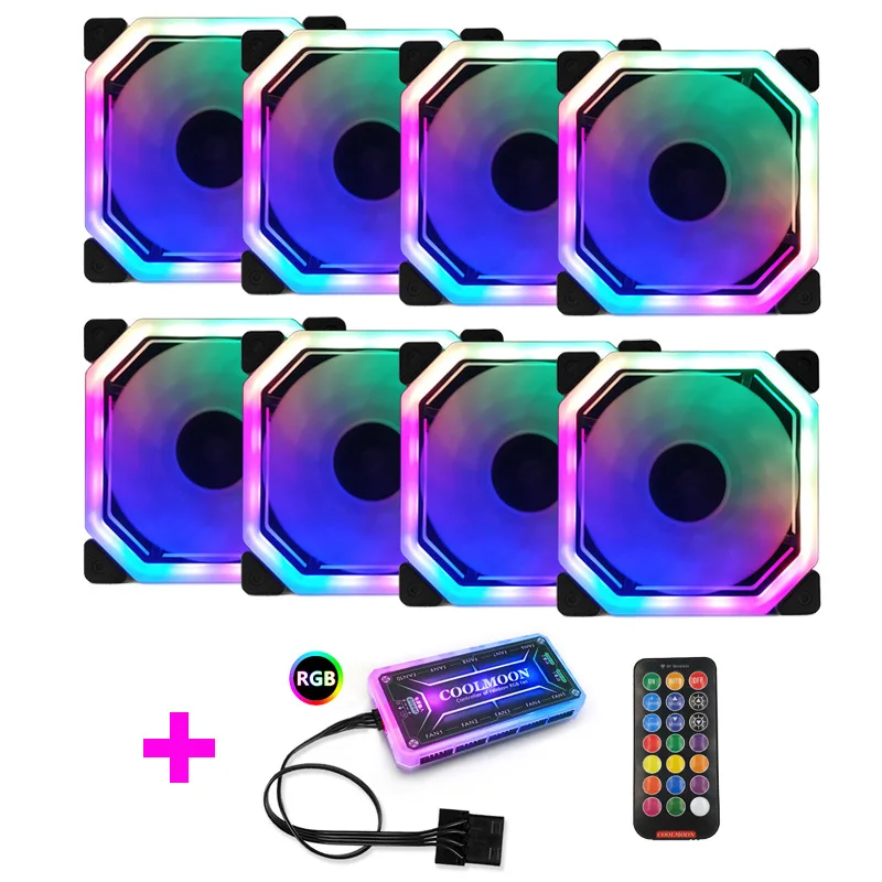 Colorful RGB Fan 120mm Polygon double aperture LED glowing PC Case IR Remote Control set Computer cpu Cooler for desktop
Colorful RGB Fan 120mm Polygon double aperture LED glowing PC Case IR Remote Control set Computer cpu Cooler for desktop