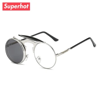 Superhot Eyewear - Retro Vintage Metal Round Flip Up Sunglasses Steampunk inspired Shades Man Women SteamPunk Sun glasses SP3507
Superhot Eyewear - Retro Vintage Metal Round Flip Up Sunglasses Steampunk inspired Shades Man Women SteamPunk Sun glasses SP3507
