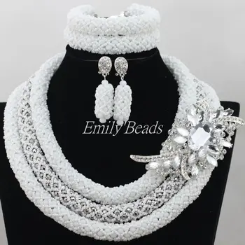 2015 New Nigerian Indian Wedding Beads Jewelry Sets White Silver African Costume Necklace Set Wholesale Free Shipping AIJ317
2015 New Nigerian Indian Wedding Beads Jewelry Sets White Silver African Costume Necklace Set Wholesale Free Shipping AIJ317