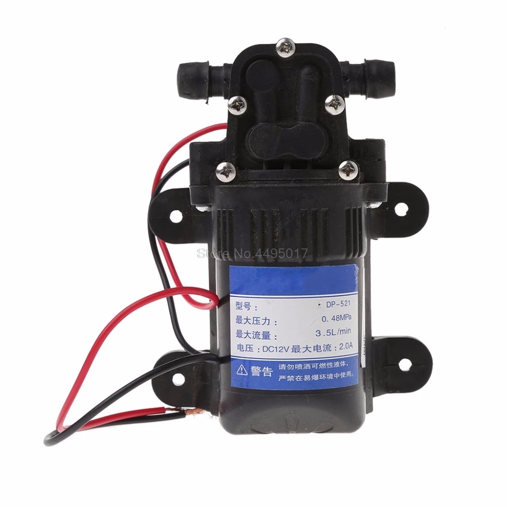 DC 12V 3.5L/Min 0.48MPa 70 PSI Diaphragm High Pressure Self Priming Water Pump Micro Pumps Hu Oct15
DC 12V 3.5L/Min 0.48MPa 70 PSI Diaphragm High Pressure Self Priming Water Pump Micro Pumps Hu Oct15