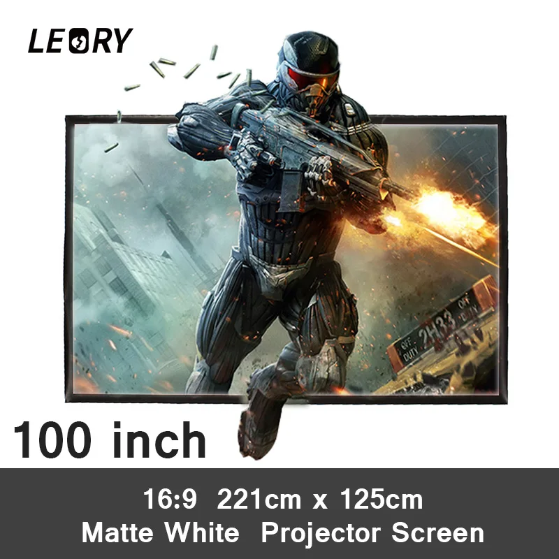 LEORY 100 Inch 16:9 PVC Projection Screen Matt White Portable Projector Screen Fabric For Home Theater Game Office Meeting
LEORY 100 Inch 16:9 PVC Projection Screen Matt White Portable Projector Screen Fabric For Home Theater Game Office Meeting