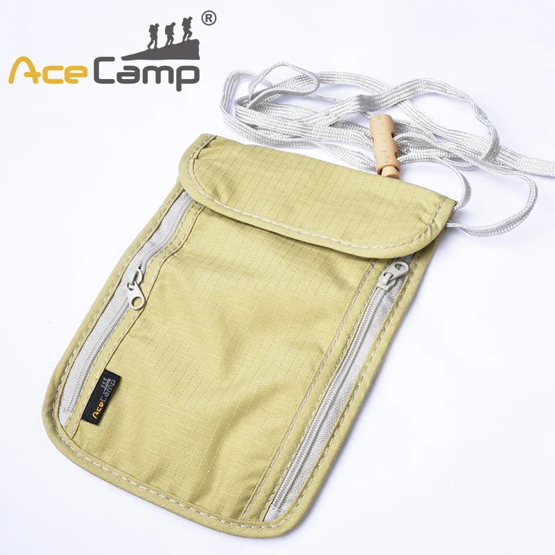 

AceCamp Bag Card Holder Liner Handbag Travel Camping Passport Neck Stash Security Pouch Wallet Light Khaki Free Shipping