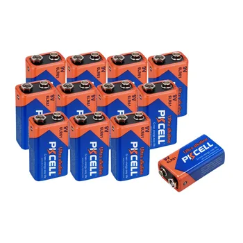 12PCS PKCELL 6LR61 Alkaline Battery 9V Dry Batteries 1604A MN1604 9Volt Batteries
12PCS PKCELL 6LR61 Alkaline Battery 9V Dry Batteries 1604A MN1604 9Volt Batteries