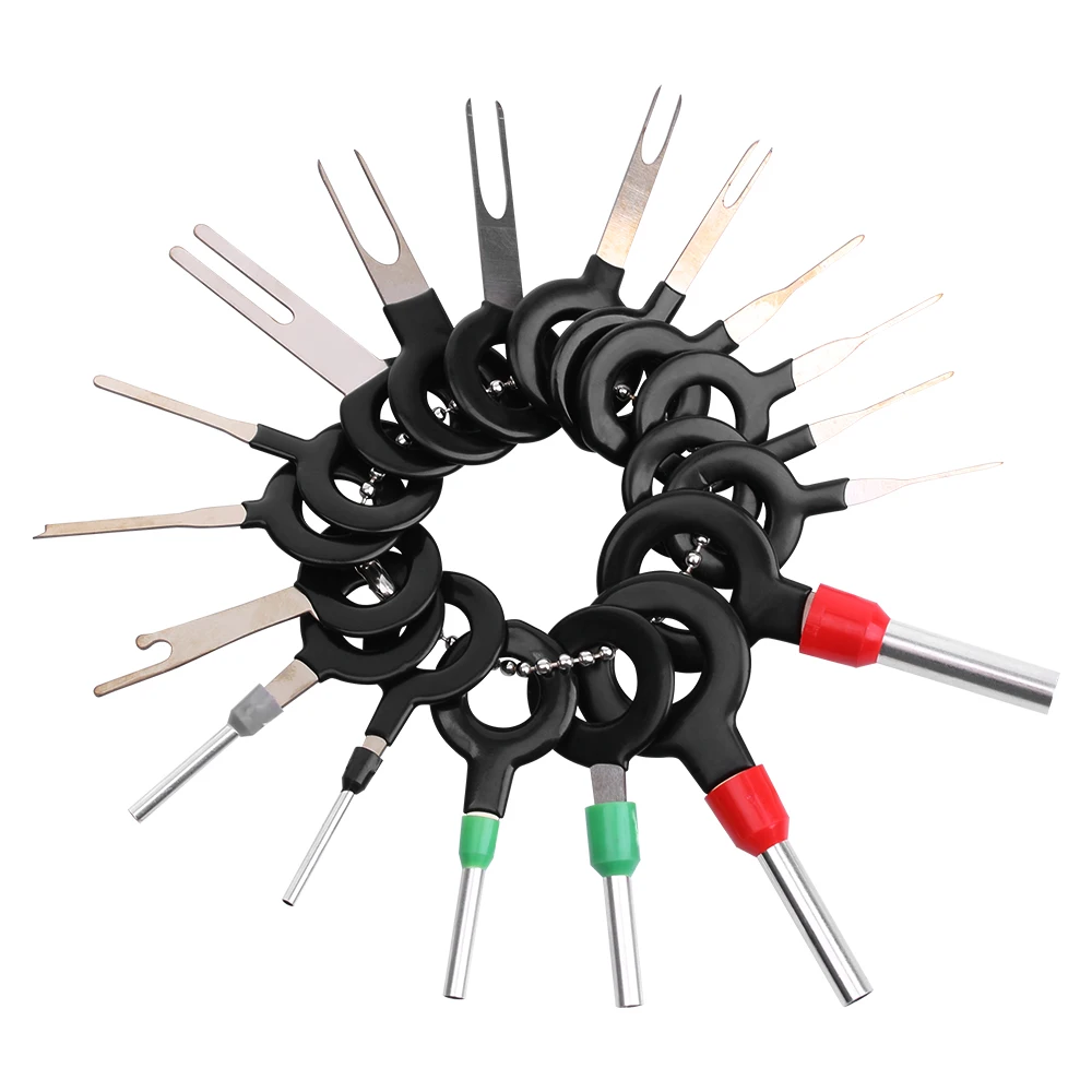 18pcs/set Auto Car Plug Circuit Board Wire Harness Terminal Extraction Pick Connector Crimp Pin Back Needle Remove Car Tool Kit
18pcs/set Auto Car Plug Circuit Board Wire Harness Terminal Extraction Pick Connector Crimp Pin Back Needle Remove Car Tool Kit