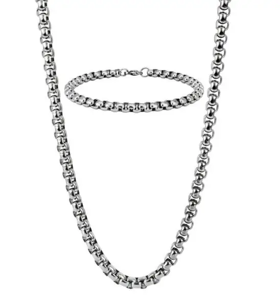 5mm Rolo Chain Necklace + Bracelet Mens Jewelry Set Cable Link Stainless Steel Jewelry set Silver for Mens
5mm Rolo Chain Necklace + Bracelet Mens Jewelry Set Cable Link Stainless Steel Jewelry set Silver for Mens