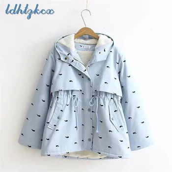 Winter Coat Women Small Whale Print Loose Hooded Jacket 2018 Autumn New Adjustable Waist Zipper Pocket Thick Coat Feminino CX464
Winter Coat Women Small Whale Print Loose Hooded Jacket 2018 Autumn New Adjustable Waist Zipper Pocket Thick Coat Feminino CX464