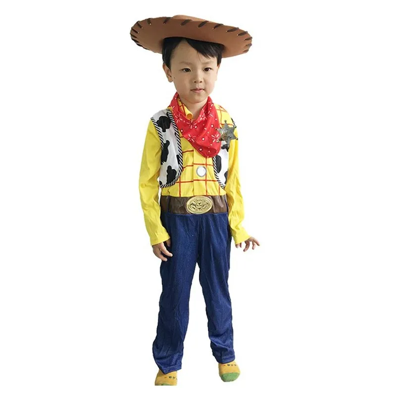

New Arrival Boys Captain Woody Cosplay Clothing Animated Cartoon Toy Story Costume Halloween Children Detective Dressing -up