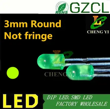 Free shipping 3mm led diode Green without edge round dip led 568-575nm 2.0-2.5V 
Free shipping 3mm led diode Green without edge round dip led 568-575nm 2.0-2.5V