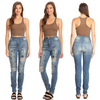 Slim Femme Denim Skinny Ripped High Waist Jeans Women Pencil Stretch Holes Skinny Floral Print Jeans Big Butt Bottoms Denim 2018
Slim Femme Denim Skinny Ripped High Waist Jeans Women Pencil Stretch Holes Skinny Floral Print Jeans Big Butt Bottoms Denim 2018