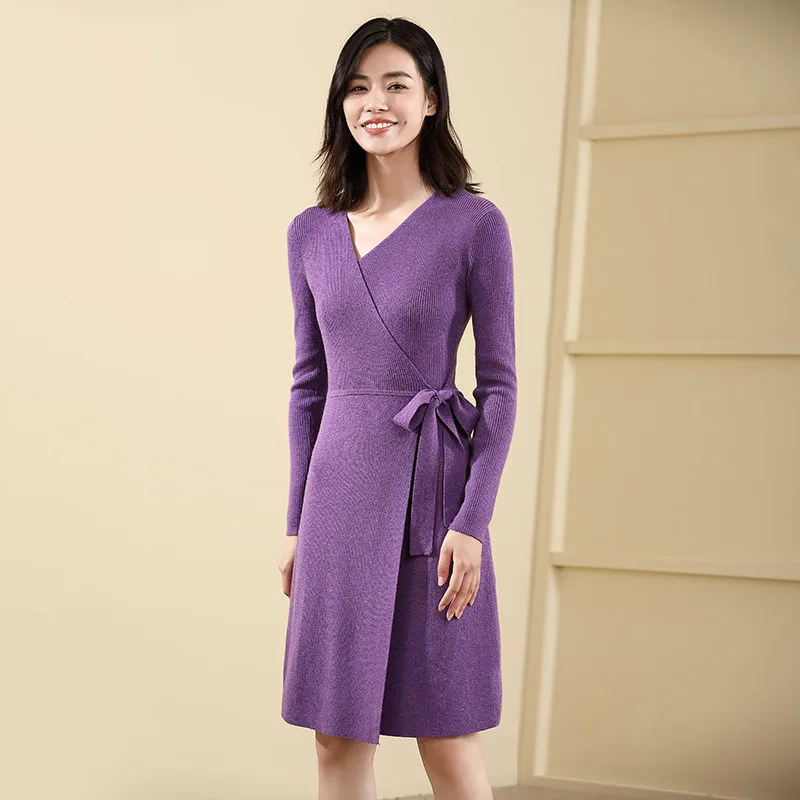 Euramerican high-end women's strap dress 2018 autumn and winter new arrival v-neck slim sweaterdress long knitting dress 18061
Euramerican high-end women's strap dress 2018 autumn and winter new arrival v-neck slim sweaterdress long knitting dress 18061