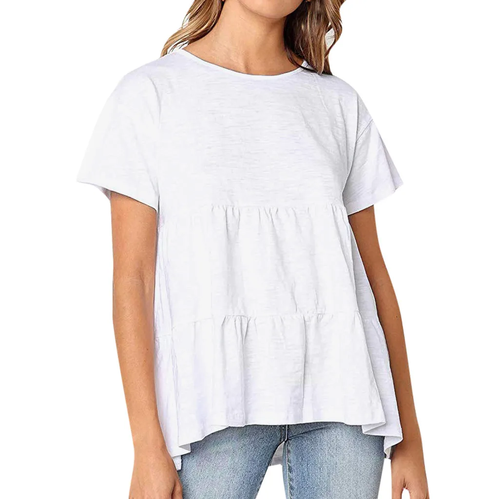 JAYCOSIN 2019 New hot sale Fashion Summer Women Solid Flounce O-neckline Design Short Sleeve Ladies Causal Shirt Tops dropship
JAYCOSIN 2019 New hot sale Fashion Summer Women Solid Flounce O-neckline Design Short Sleeve Ladies Causal Shirt Tops dropship