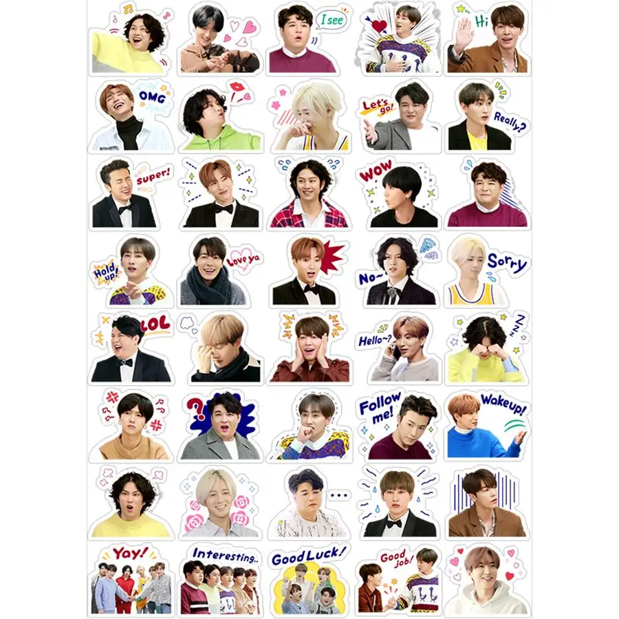 Клейкая фотонаклейка супер Sunior Kpop для планшетов ноутбуков чемоданов наклейка