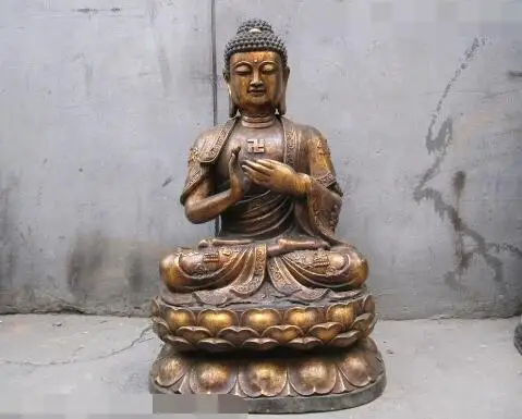 S06318 26"Tibet Folk temple Old Bronze Sit Tathagata Sakyamuni Amitabha Buddha Statue
S06318 26"Tibet Folk temple Old Bronze Sit Tathagata Sakyamuni Amitabha Buddha Statue
