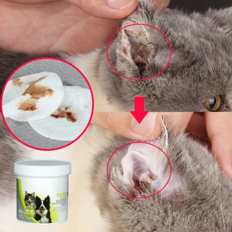 New Pet Ear Cleaner Wipes for Dogs Stop Itching Gentle Cleaning Keep Hygiene 100 Pcs/lot | Дом и сад