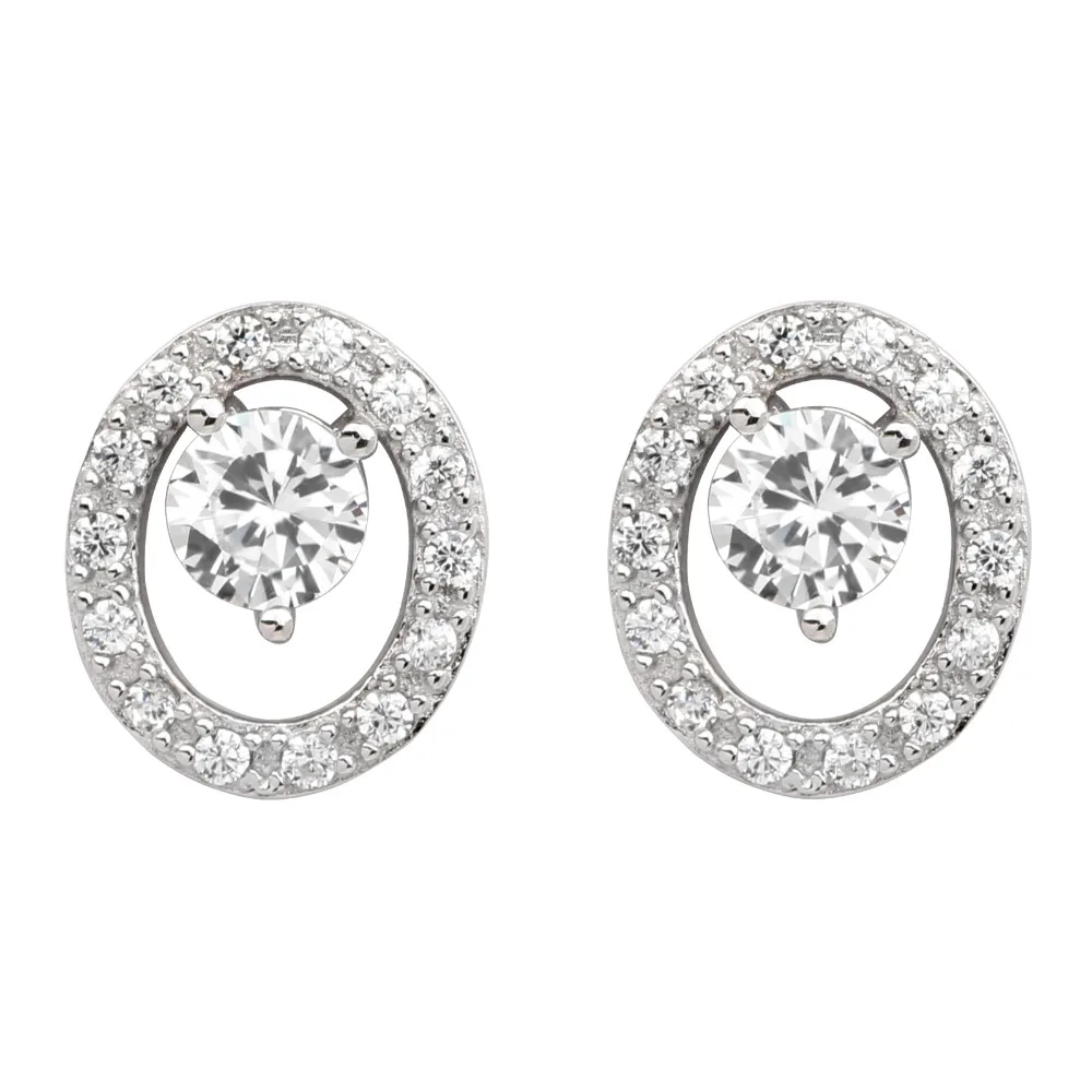 Women Stud Earrings 925 Silver Oval Shape Design 5mm Round Cubic Zirconia CZ E079
Women Stud Earrings 925 Silver Oval Shape Design 5mm Round Cubic Zirconia CZ E079