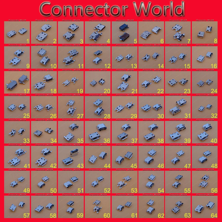 64Models 128pcs/lot Micro USB Jack 5P 5pin 7p 7pin 7 pin USB Charging Socket Connector Mix SMD DIP V8 Port Charging Data Plug
64Models 128pcs/lot Micro USB Jack 5P 5pin 7p 7pin 7 pin USB Charging Socket Connector Mix SMD DIP V8 Port Charging Data Plug