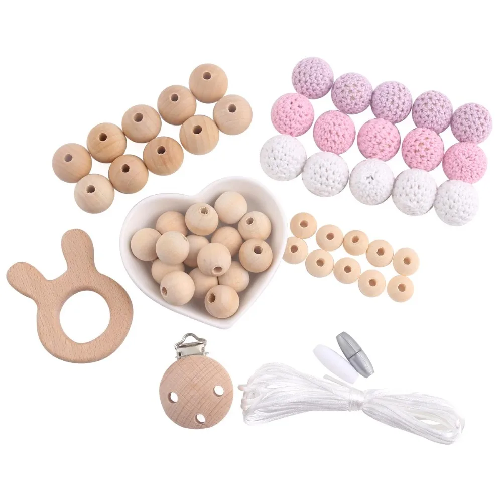 1 set Wooden Rabbit Pink Series DIY Set Food Grade Wooden Teether Nursing Baby Crochet Beads Baby Accessories Toys Teethers
1 set Wooden Rabbit Pink Series DIY Set Food Grade Wooden Teether Nursing Baby Crochet Beads Baby Accessories Toys Teethers