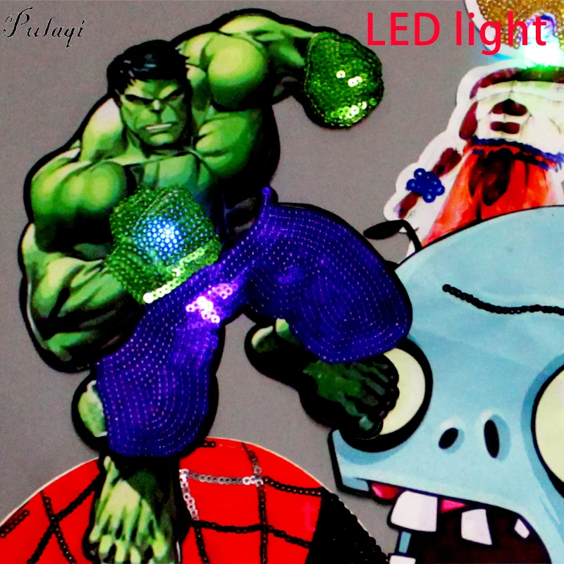 Pulaqi The Avengers Sequins Patch Sewing On Patches On Clothes LED Light Embroidered Patches For Clothing Kids T-Shirt Applique
Pulaqi The Avengers Sequins Patch Sewing On Patches On Clothes LED Light Embroidered Patches For Clothing Kids T-Shirt Applique