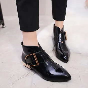 Vogue Women Boots Nice Fashion Retro Buckle Ankle Boots For Women Pointed Toe Leather Casual Women Shoes Botines Mujer
Vogue Women Boots Nice Fashion Retro Buckle Ankle Boots For Women Pointed Toe Leather Casual Women Shoes Botines Mujer