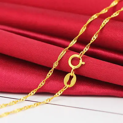 100% Pure 18K Yellow Gold Necklace Charming Singapore Link Chain 15.7 INCH Au750
100% Pure 18K Yellow Gold Necklace Charming Singapore Link Chain 15.7 INCH Au750