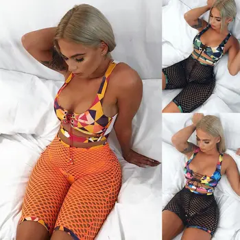 Womens Lace-up Set Push Up Bra+Fishnet Shorts+Bottoms Lady Beach Wear 2Pcs Tanks + Mesh Shorts
Womens Lace-up Set Push Up Bra+Fishnet Shorts+Bottoms Lady Beach Wear 2Pcs Tanks + Mesh Shorts