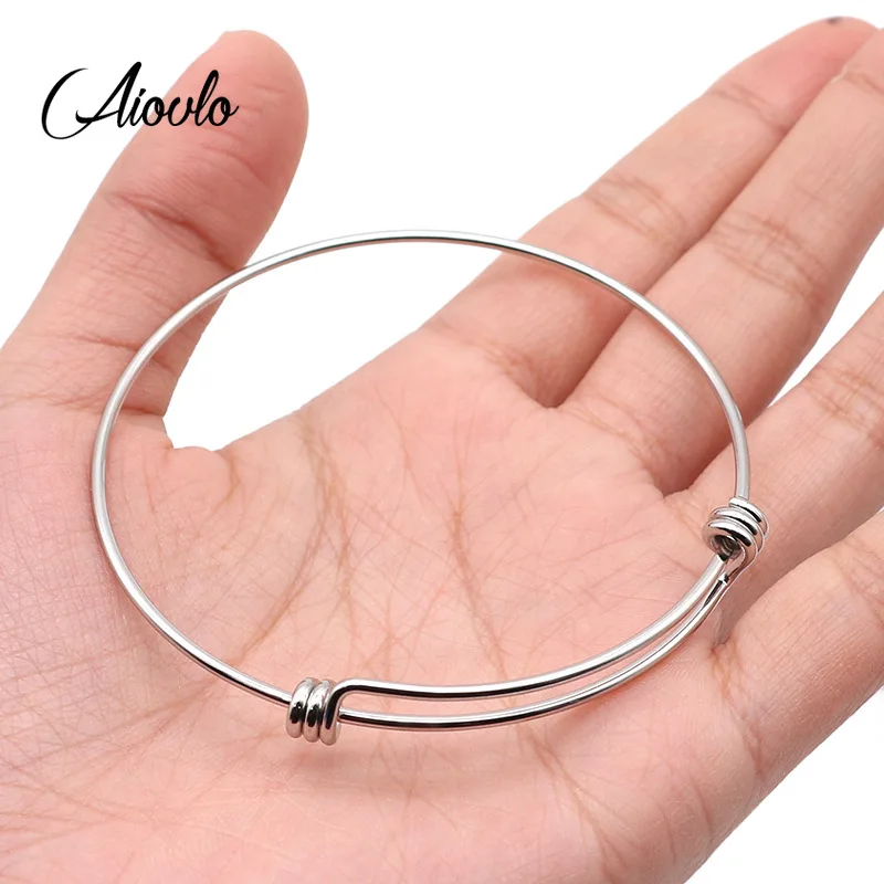 Aiovlo Stainless Steel Adjustable Starter Bracelet Bangle Fit Pendant Charm Beads DIY Fine Bracelet Jewelry for Women Gift 
Aiovlo Stainless Steel Adjustable Starter Bracelet Bangle Fit Pendant Charm Beads DIY Fine Bracelet Jewelry for Women Gift