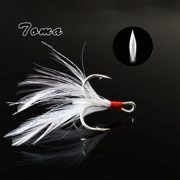 TOMA 10PCS Treble Hooks With Feather Fishing Hook High Carbon Steel 1/2/4/6/8/10# Blood Slot Barbed Hooks Fishing Tackle
TOMA 10PCS Treble Hooks With Feather Fishing Hook High Carbon Steel 1/2/4/6/8/10# Blood Slot Barbed Hooks Fishing Tackle