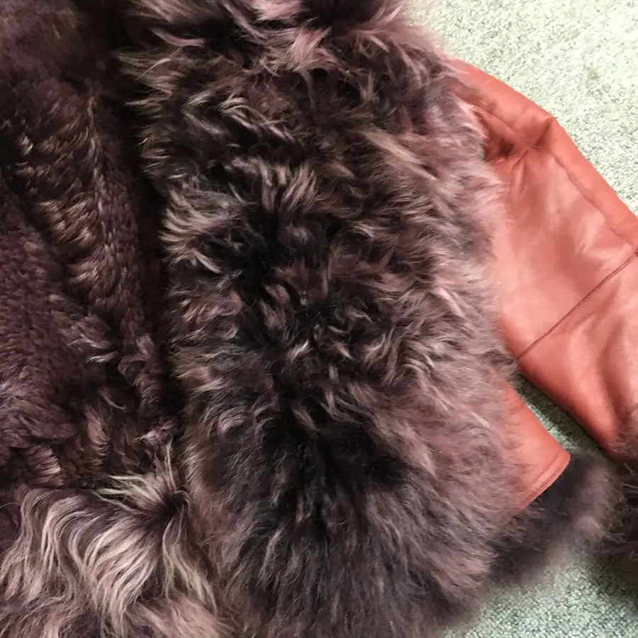 female fashion real sheep leather jacket with fur (12)