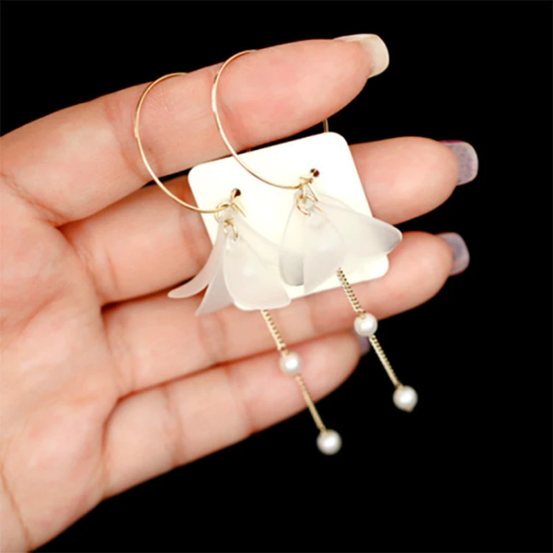 2018 New Korean Fashion Jewelry Acrylic Transparent Petal Simulation Pearl Circle Earrings Wholesale Oorbellen Women's Earrings
2018 New Korean Fashion Jewelry Acrylic Transparent Petal Simulation Pearl Circle Earrings Wholesale Oorbellen Women's Earrings