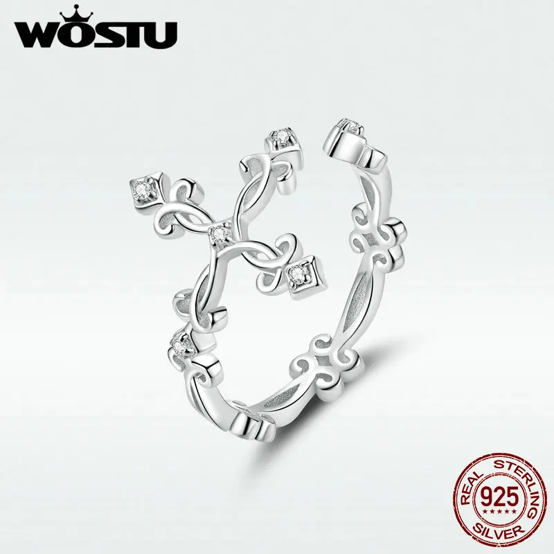 WOSTU 100% Real 925 Sterling Silver Cross Opening Rings For Women Hot Fashion Classic CZ Adjustable Rings Jewelry Gift DAR041
WOSTU 100% Real 925 Sterling Silver Cross Opening Rings For Women Hot Fashion Classic CZ Adjustable Rings Jewelry Gift DAR041