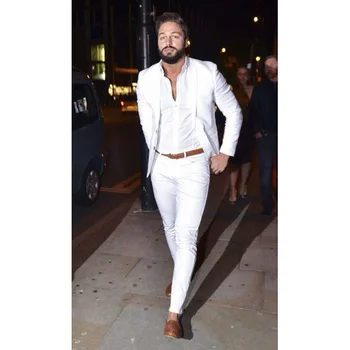 White men's casual suit (coat + pants) men's casual ball party best suit to work business
White men's casual suit (coat + pants) men's casual ball party best suit to work business