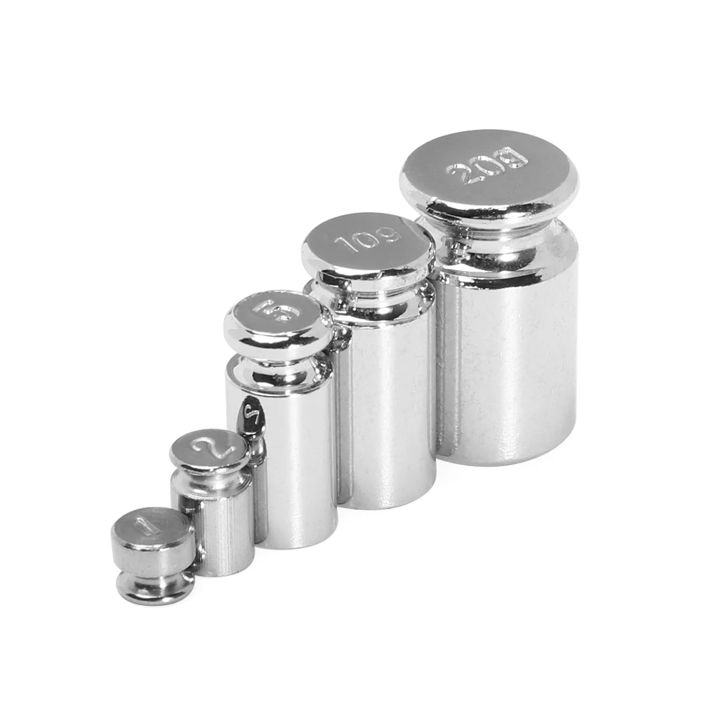 

1/5Pcs Accurate Silver Calibration Set 1g 2g 5g 10g 20g 50g 100g Grams Chrome Plating Scale Weights Set For Home Kitchen Tool