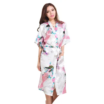 

womens royan silk Robe Ladies Satin Pajama Lingerie Sleepwear Kimono Bath Gown pjs Nightgown#3704