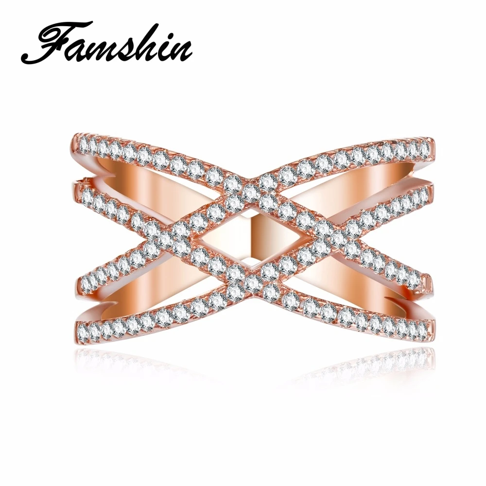 FAMSHIN New Fashion Wedding Love Rings for Women Double Letter X Shape Ring Zirconia Micro Paved Silver Color Women Anel anillo
FAMSHIN New Fashion Wedding Love Rings for Women Double Letter X Shape Ring Zirconia Micro Paved Silver Color Women Anel anillo