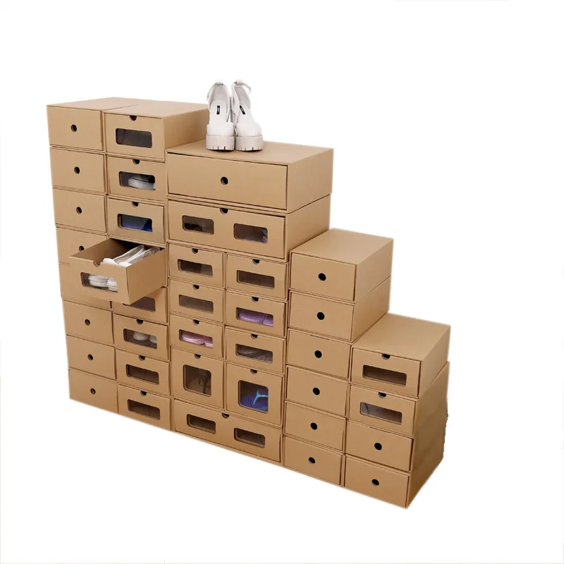 Drawer Type Shoes Storage Box Kraft Paper Transparent Drawer Shoes Box Foldable Eco-friendly Dust-proof Storage Shoes Box Case
Drawer Type Shoes Storage Box Kraft Paper Transparent Drawer Shoes Box Foldable Eco-friendly Dust-proof Storage Shoes Box Case