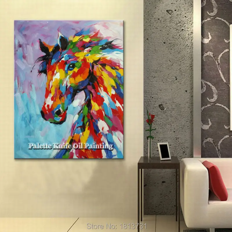 Modern hand-painted oil painting the living room decoration hangs a picture of the horse
Modern hand-painted oil painting the living room decoration hangs a picture of the horse