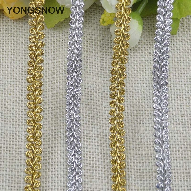 5m/lot 1cm Gold Silver Lace Trim Ribbon DIY Curtain Craft Fabric Curve Lace Trimming for Sewing Accessories Embroidered Clothing
5m/lot 1cm Gold Silver Lace Trim Ribbon DIY Curtain Craft Fabric Curve Lace Trimming for Sewing Accessories Embroidered Clothing