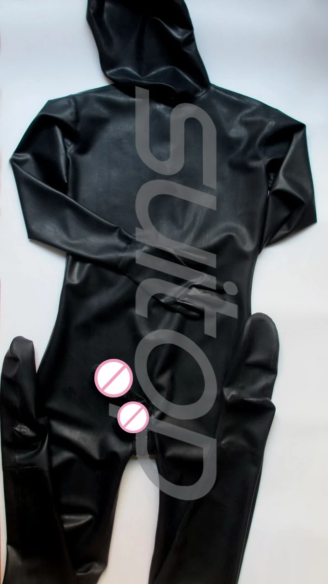 Suitop Men's full cover body latex catsuit rubber zentai with penies condom for male(back zip)(open nose only)
Suitop Men's full cover body latex catsuit rubber zentai with penies condom for male(back zip)(open nose only)