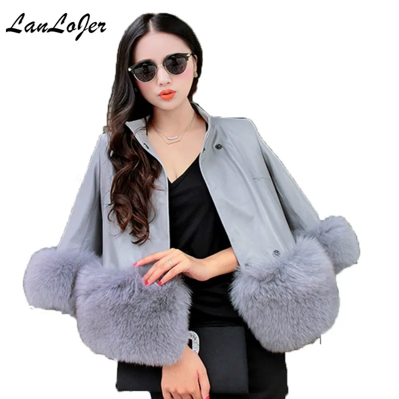 Luxury Woman Fur PU Stitching coat Faux fox fur Decor imitation fur coat short PU leather Zipper Stand collar High waist Jacket
Luxury Woman Fur PU Stitching coat Faux fox fur Decor imitation fur coat short PU leather Zipper Stand collar High waist Jacket