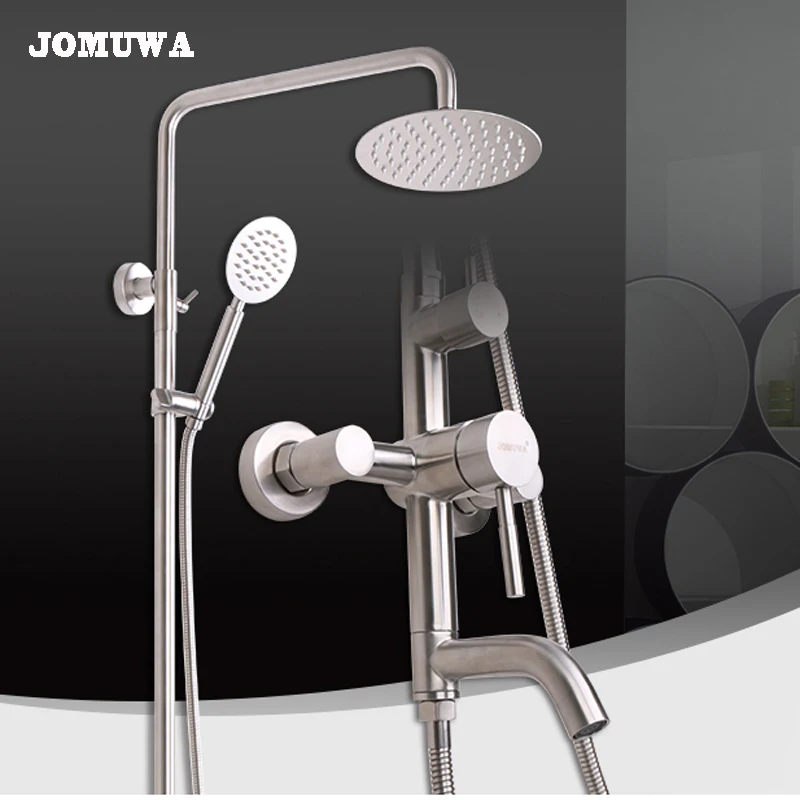 JOMUWA 304 Stainless Steel Wall-mounted Rain-style Rainfall Bath Shower Faucet Mixer Tap Complete Set
JOMUWA 304 Stainless Steel Wall-mounted Rain-style Rainfall Bath Shower Faucet Mixer Tap Complete Set