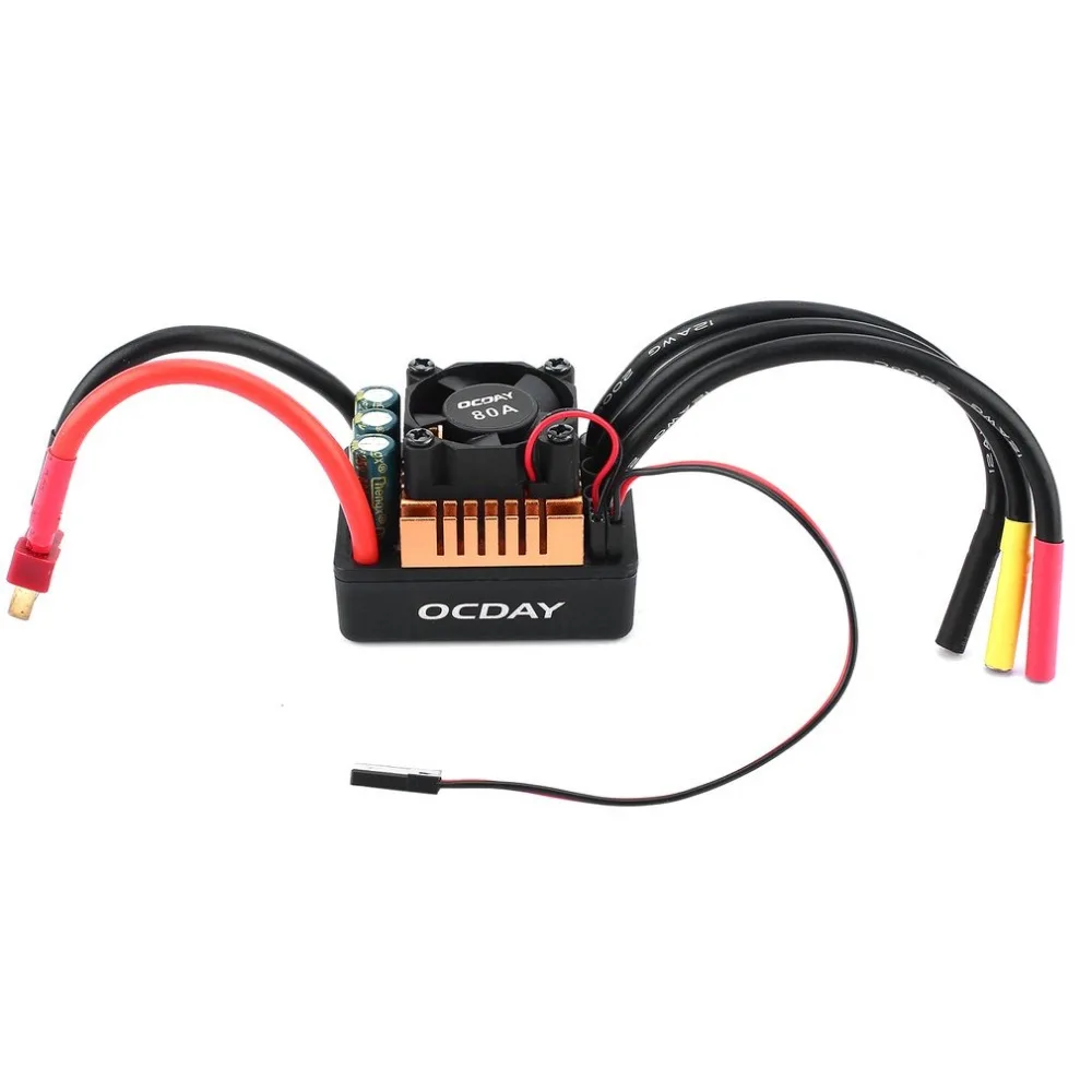 OCDAY Mini Waterproof 80A Brushless ESC Electric Speed Controller with 4mm Banana Connector 6.1V/3A SBEC for 1/8 RC Car
OCDAY Mini Waterproof 80A Brushless ESC Electric Speed Controller with 4mm Banana Connector 6.1V/3A SBEC for 1/8 RC Car