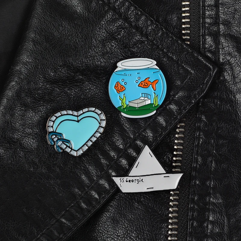 Stephen King's Boat Swimming pool Fish bowl Pin Set Cartoon Brooches Badges for Clothes Bags Backpacks Fashion Pins
Stephen King's Boat Swimming pool Fish bowl Pin Set Cartoon Brooches Badges for Clothes Bags Backpacks Fashion Pins