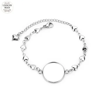 Linsoir 5pcs/lot Round Blank Cabochon Bracelet Base Stainless Steel Heart Charms Diy Jewelry Making Glass Gem Tray Fit 5 Size
Linsoir 5pcs/lot Round Blank Cabochon Bracelet Base Stainless Steel Heart Charms Diy Jewelry Making Glass Gem Tray Fit 5 Size