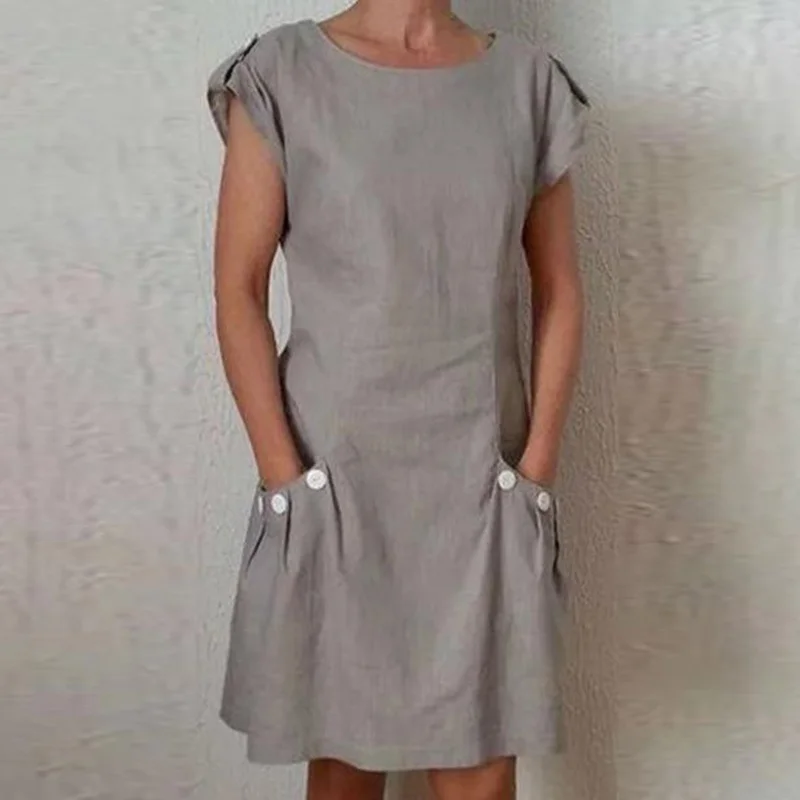 Short-sleeved Women's Dresses Fashion Beach Vacation Large Size 5XL Dress Summer Women's Cotton Linen Dress
Short-sleeved Women's Dresses Fashion Beach Vacation Large Size 5XL Dress Summer Women's Cotton Linen Dress