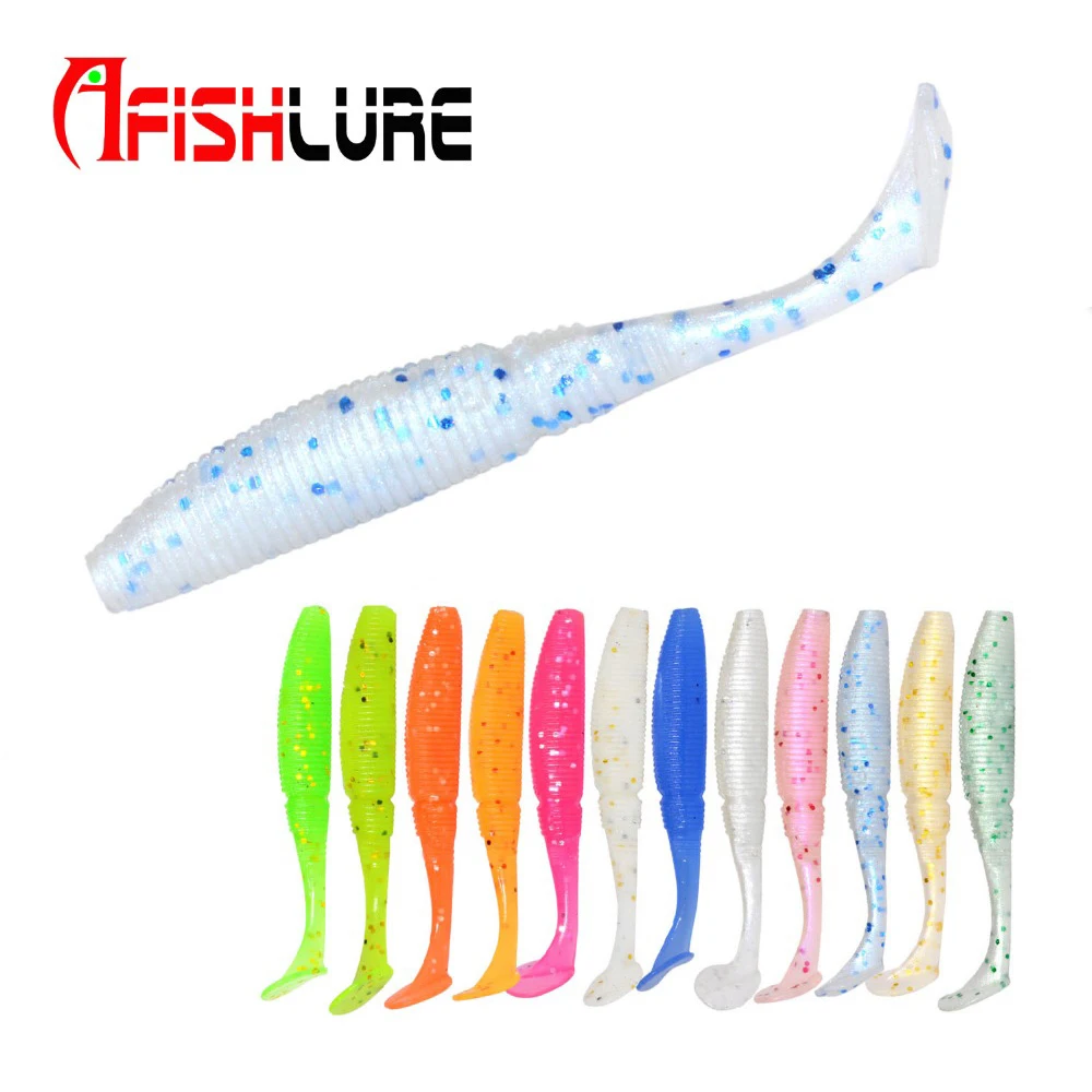 Afishlure Soft Fishing Lure Bait 1g 50mm 15pcs/lot Soft Grubs Glow in Dark T Tail Lure Jig Head bass Luminous Paddle Tail
Afishlure Soft Fishing Lure Bait 1g 50mm 15pcs/lot Soft Grubs Glow in Dark T Tail Lure Jig Head bass Luminous Paddle Tail